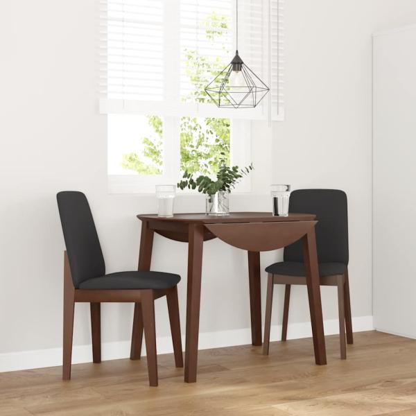 ARDEBO.de - Esszimmerstühle mit Kissen 2 Stk. Braun Massivholz Gummibaum