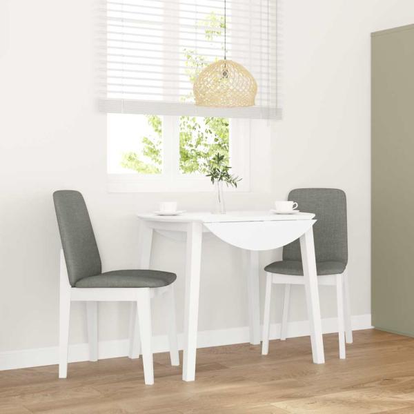 ARDEBO.de - Esszimmerstühle mit Kissen 2 Stk. Weiß Massivholz Gummibaum