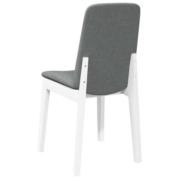 Esszimmerstühle mit Kissen 2 Stk. Weiß Massivholz Gummibaum