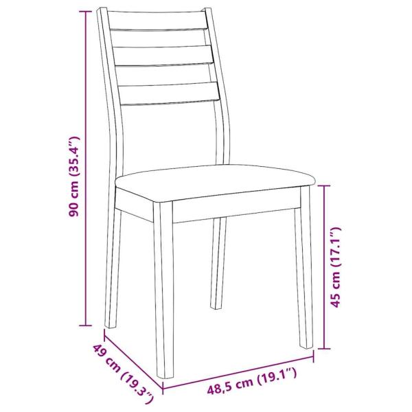 Esszimmerstühle mit Kissen 2 Stk. Braun Massivholz Gummibaum