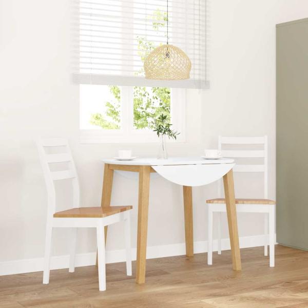 ARDEBO.de - Esszimmerstühle 2 Stk. Weiß Massivholz Gummibaum