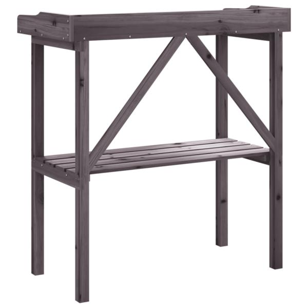 Pflanztisch mit Ablage Grau 78x38x82,5 cm Massivholz Tanne