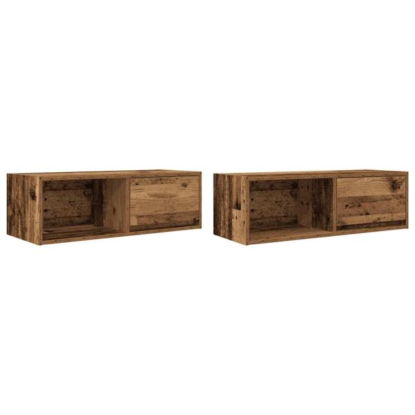 TV-Schränke 2 Stk. Altholz-Optik 80x31x25,5 cm Holzwerkstoff
