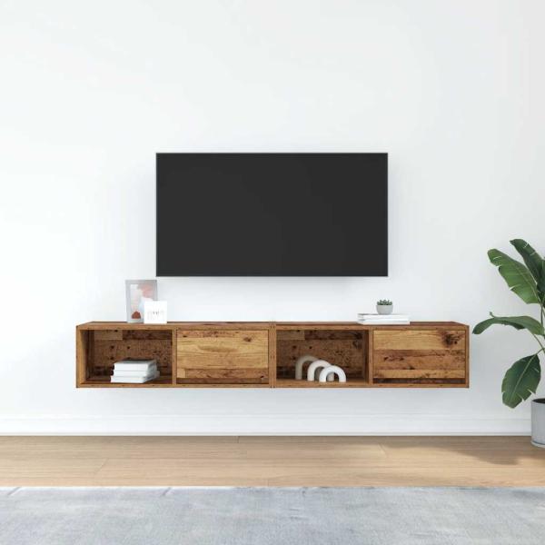 TV-Schränke 2 Stk. Altholz-Optik 80x31x25,5 cm Holzwerkstoff
