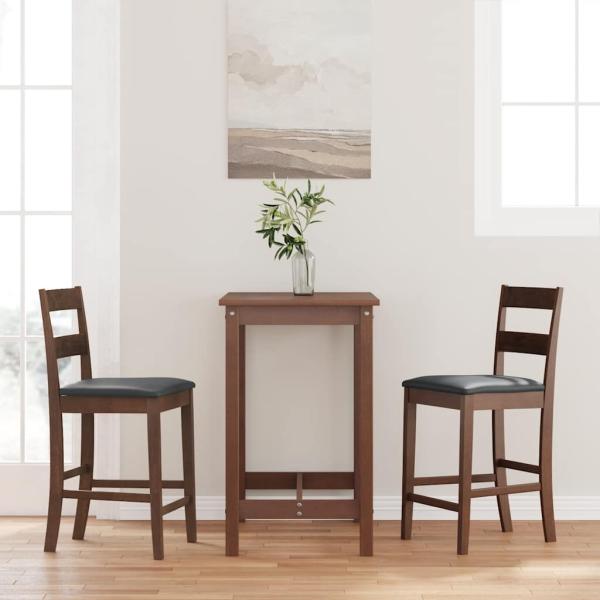 ARDEBO.de - Barhocker mit Kissen 2 Stk. Braun Massivholz Gummibaum