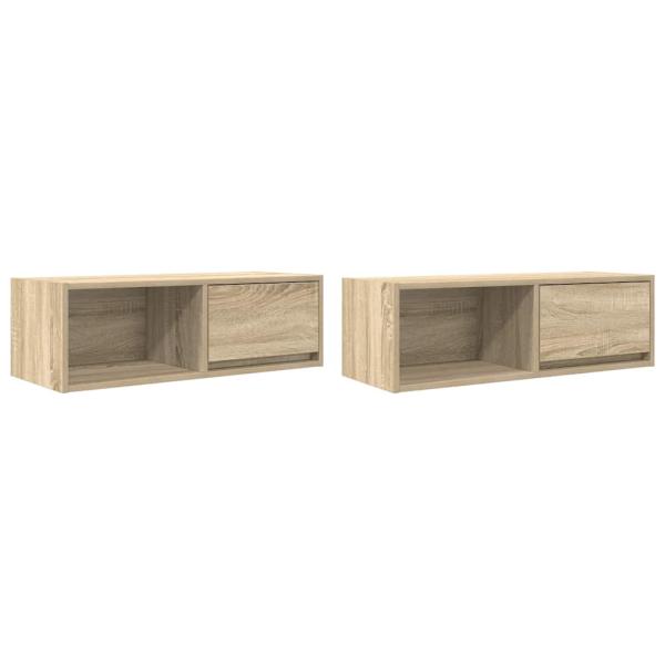 TV-Schränke 2 Stk. Sonoma-Eiche 80x31x25,5 cm Holzwerkstoff