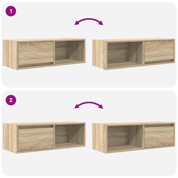 TV-Schränke 2 Stk. Sonoma-Eiche 80x31x25,5 cm Holzwerkstoff