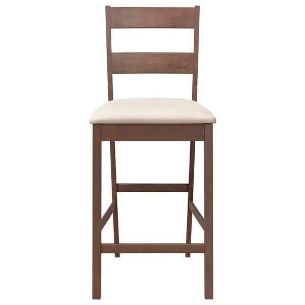 Barhocker mit Kissen 2 Stk. Braun Massivholz Gummibaum