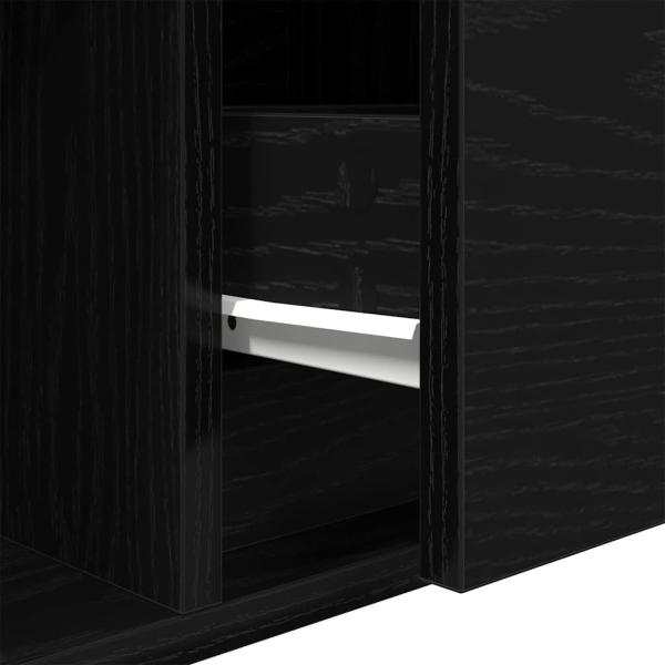 TV-Schrank Schwarz Eichen-Optik 80x31x25,5 cm Holzwerkstoff