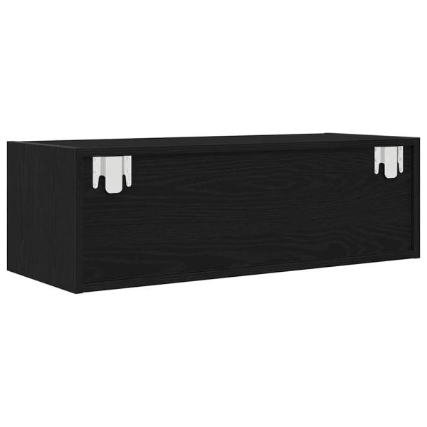TV-Schrank Schwarz Eichen-Optik 80x31x25,5 cm Holzwerkstoff