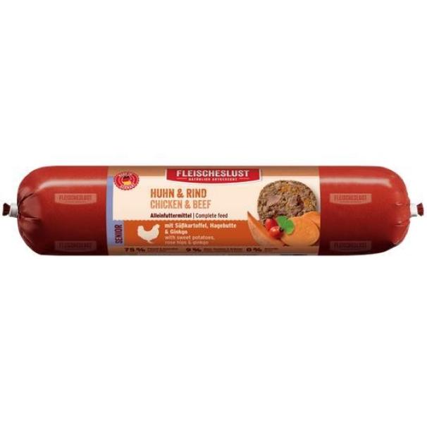 ARDEBO.de Fleischeslust Lifecycle Senior Huhn & Rind mit Süßkartoffel, Hagebutte & Ginkgo 800g