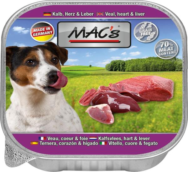 MACs Dog Kalb, Herz & Leber 150g (Menge: 10 je Bestelleinheit)
