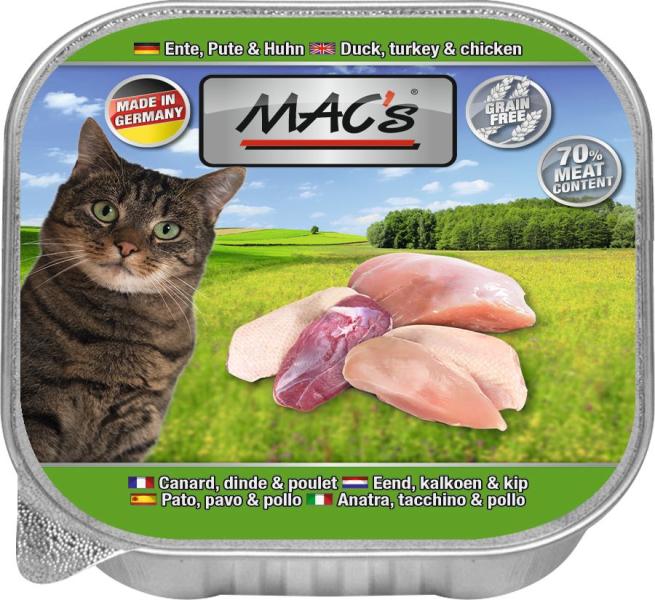 ARDEBO.de MACs Cat Ente, Pute & Huhn 100g