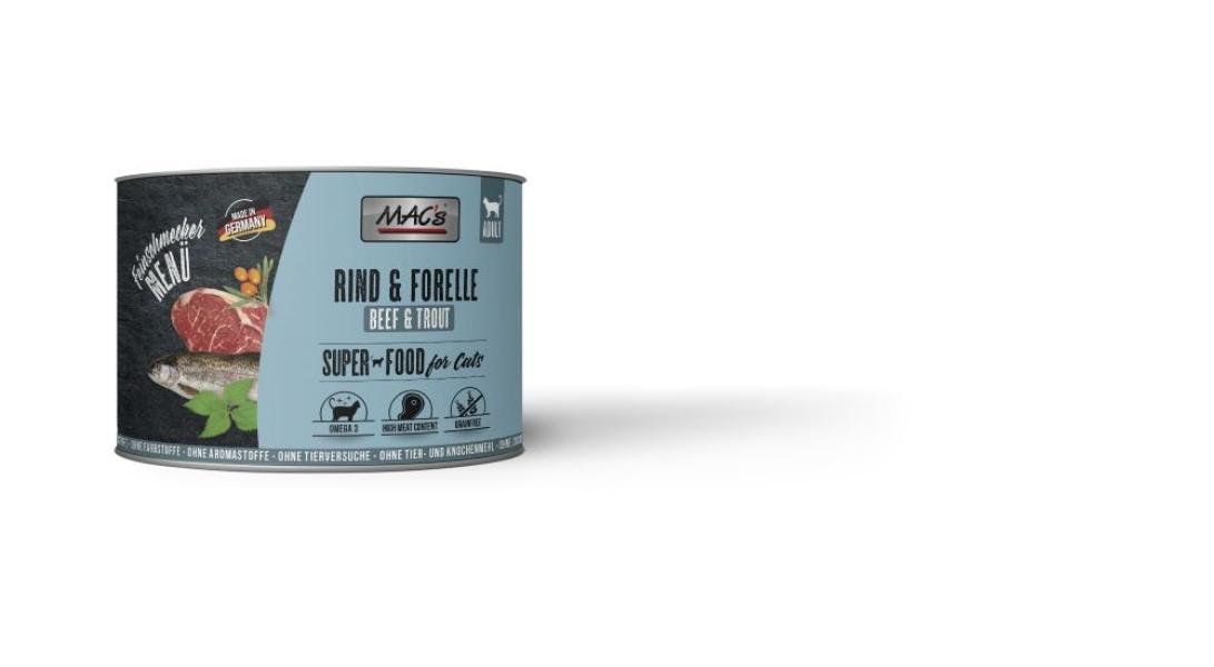 MACs Cat Feinschmecker Rind & Forelle 200g (Menge: 6 je Bestelleinheit)