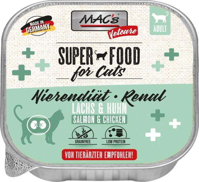 ARDEBO.de MACs Cat Vetcare Lachs Huhn Nierendiät 100g