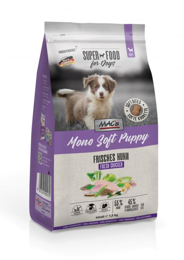 ARDEBO.de MACs Dog Mono Soft Puppy Frisches Huhn 1,5kg