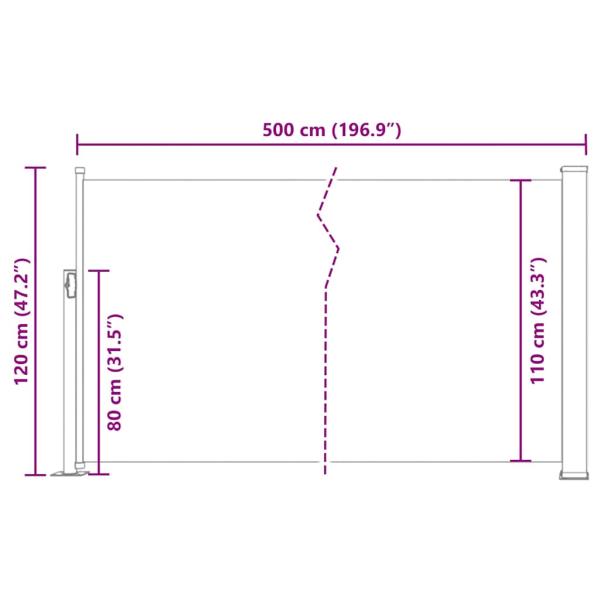 Ausziehbare Seitenmarkise 120×500 cm Blau