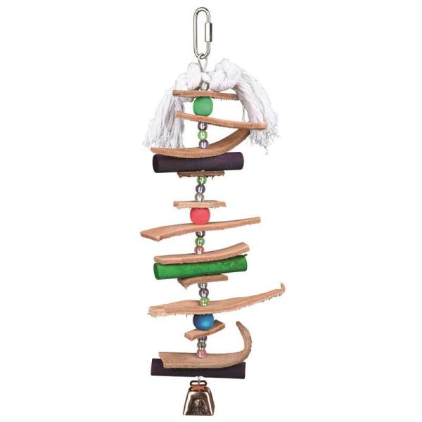ARDEBO.de Trixie Holzspielzeug mit Leder, Tau und Perlen 28 cm