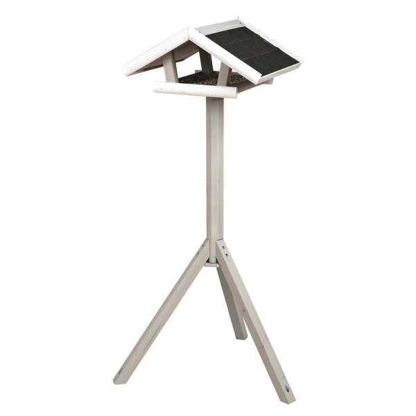 ARDEBO.de Trixie natura Futterhaus mit Ständer grau/weiß 46 × 22 × 44 cm /1,15 m