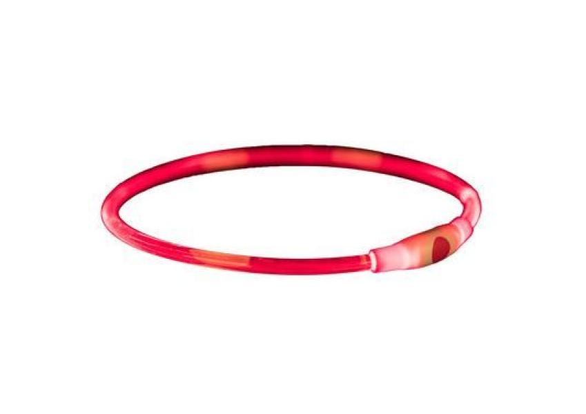 ARDEBO.de Trixie Flash Leuchtring USB rot S-M 40 cm/8 mm