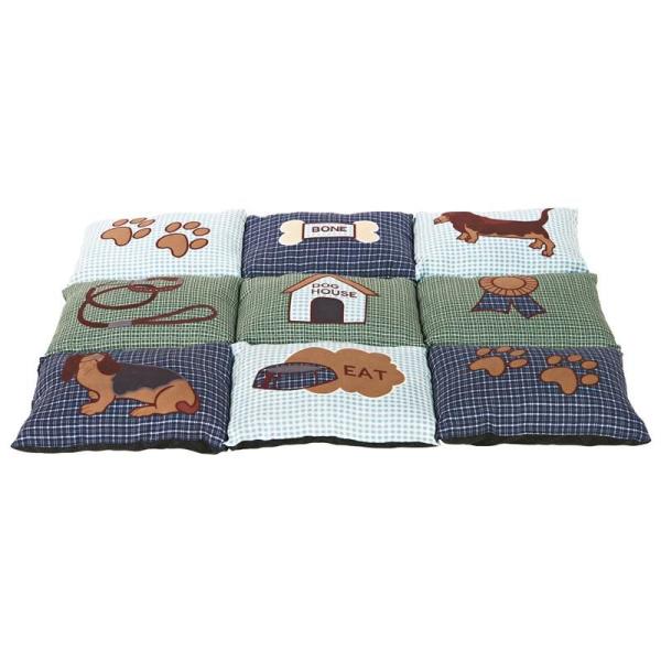 ARDEBO.de Trixie Hunde Kissen Patchwork blau/grün 80 x 55 cm