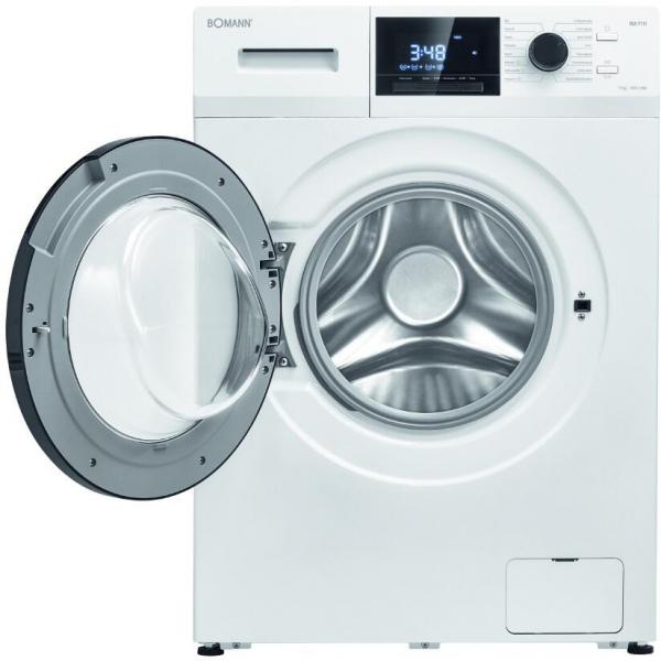 Bomann WA 7111 10kg Frontlader Waschmaschine, 60 cm breit, 1400 U/Min, 16 Programme, Schaumregulierung, Fremdkörperfalle, weiß