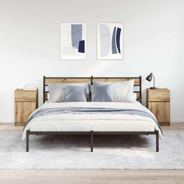 Nachttische 2 Stk. Artisan-Eiche 39x35x65 cm Holzwerkstoff