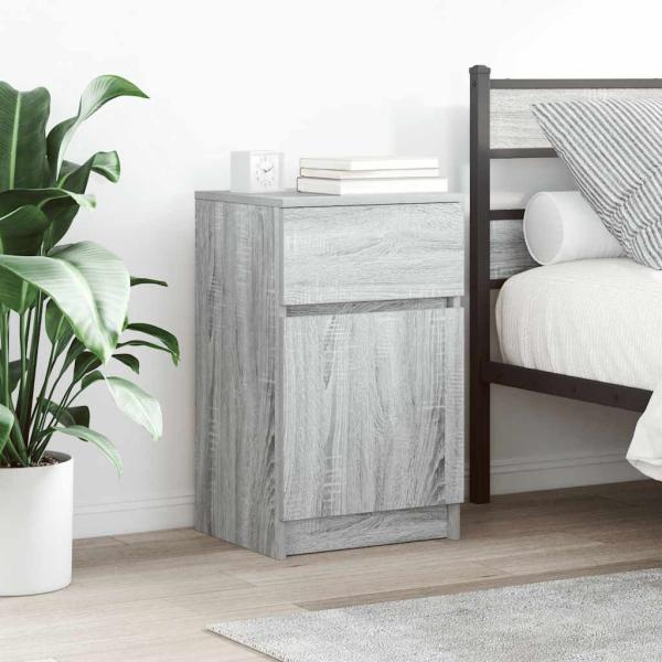 ARDEBO.de - Nachttisch Grau Sonoma 39x35x65 cm Holzwerkstoff