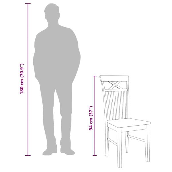 Esszimmerstühle 2 Stk. Weiß Massivholz Gummibaum