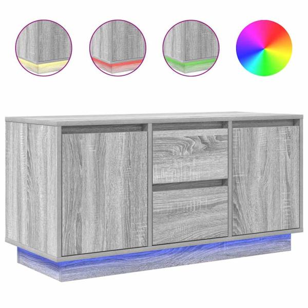 TV-Schrank mit LED-Leuchten Grau Sonoma 100x41x50 cm