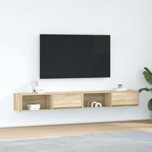 ARDEBO.de - TV-Schränke 2 Stk. Sonoma-Eiche 100x31x25,5 cm Holzwerkstoff