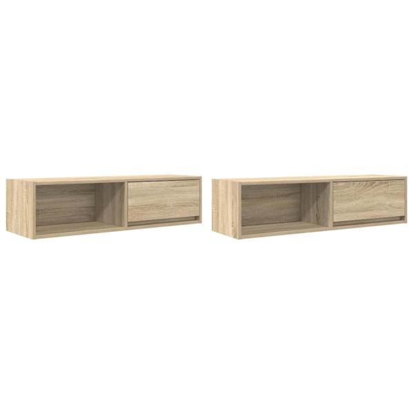 TV-Schränke 2 Stk. Sonoma-Eiche 100x31x25,5 cm Holzwerkstoff