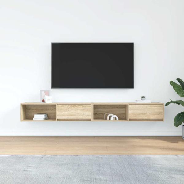TV-Schränke 2 Stk. Sonoma-Eiche 100x31x25,5 cm Holzwerkstoff