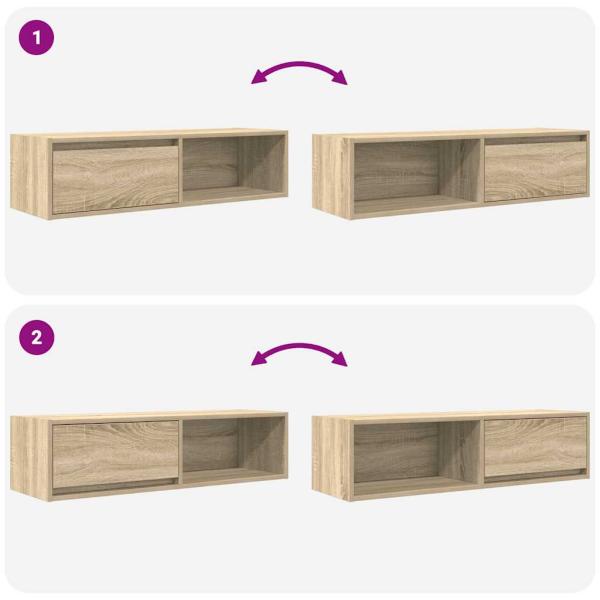 TV-Schränke 2 Stk. Sonoma-Eiche 100x31x25,5 cm Holzwerkstoff
