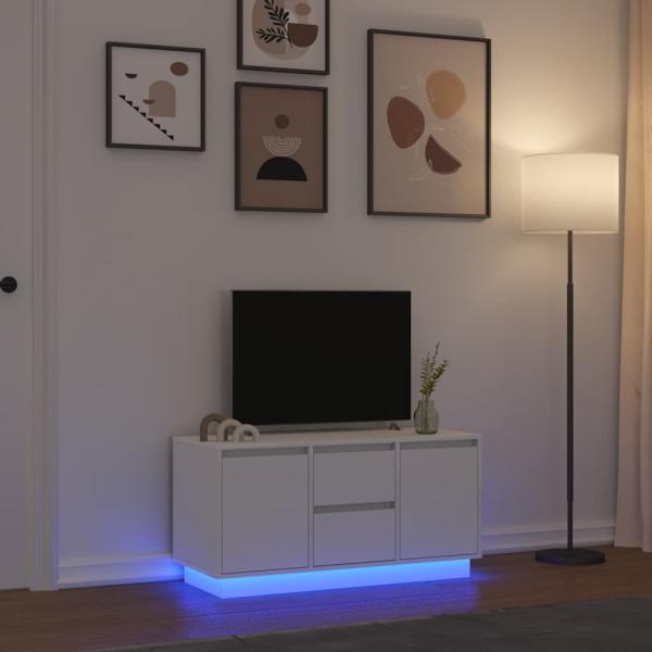 ARDEBO.de - TV-Schrank mit LED-Leuchten Weiß 100x41x50 cm