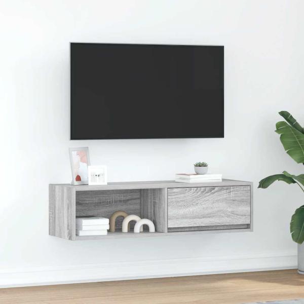 ARDEBO.de - TV-Schrank Grau Sonoma 100x31x25,5 cm Holzwerkstoff