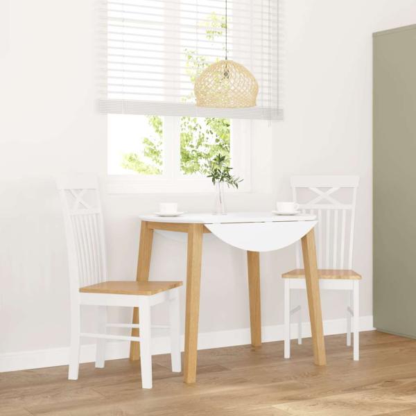 ARDEBO.de - Esszimmerstühle 2 Stk. Weiß Massivholz Gummibaum
