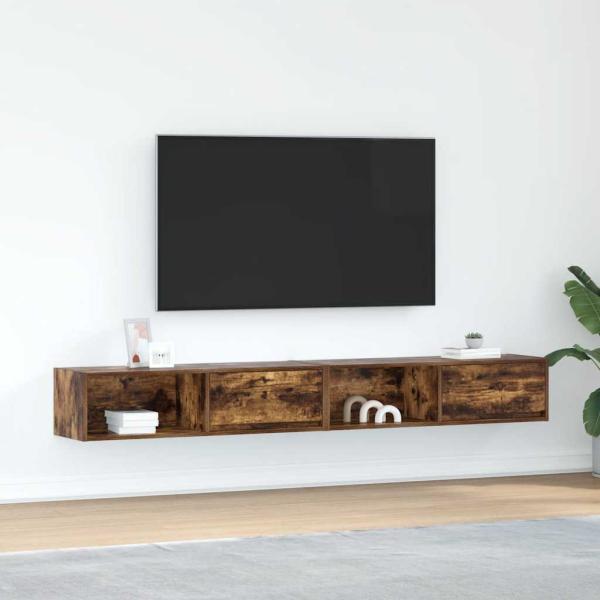 ARDEBO.de - TV-Schränke 2 Stk. Räuchereiche 100x31x25,5 cm Holzwerkstoff