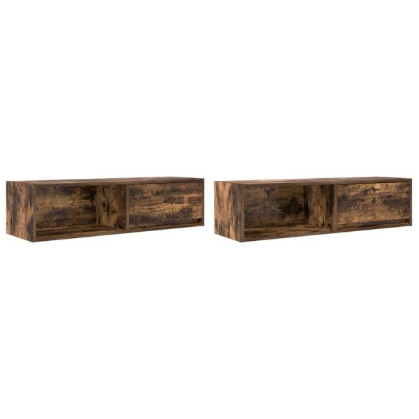 TV-Schränke 2 Stk. Räuchereiche 100x31x25,5 cm Holzwerkstoff