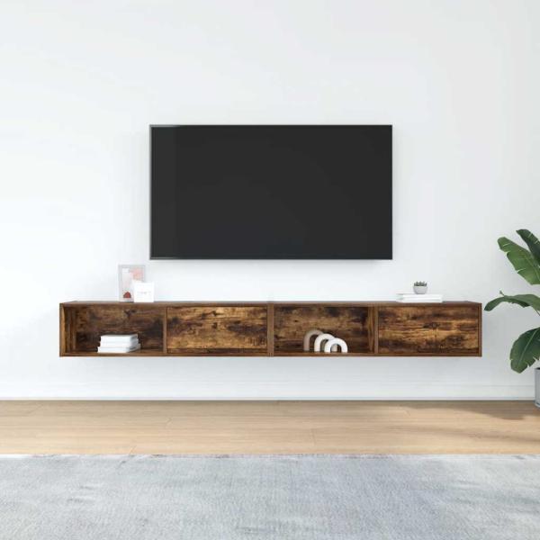 TV-Schränke 2 Stk. Räuchereiche 100x31x25,5 cm Holzwerkstoff