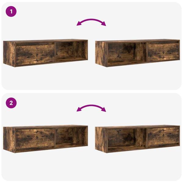 TV-Schränke 2 Stk. Räuchereiche 100x31x25,5 cm Holzwerkstoff