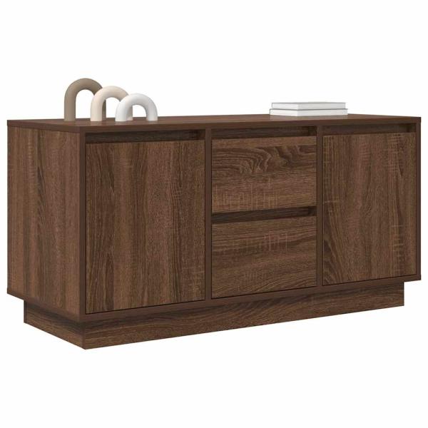 TV-Schrank mit LED-Leuchten Braun Eichen-Optik 100x41x50 cm