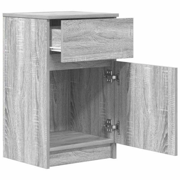 Nachttische 2 Stk. Grau Sonoma 39x35x65 cm Holzwerkstoff