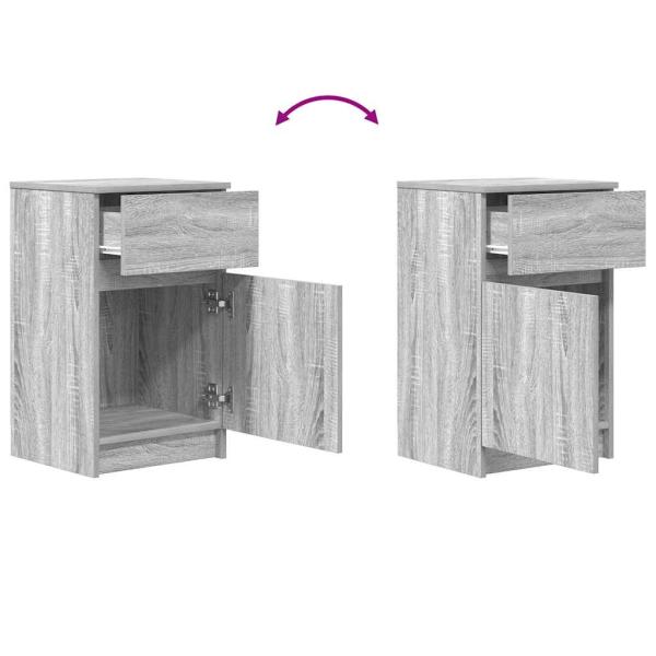 Nachttische 2 Stk. Grau Sonoma 39x35x65 cm Holzwerkstoff