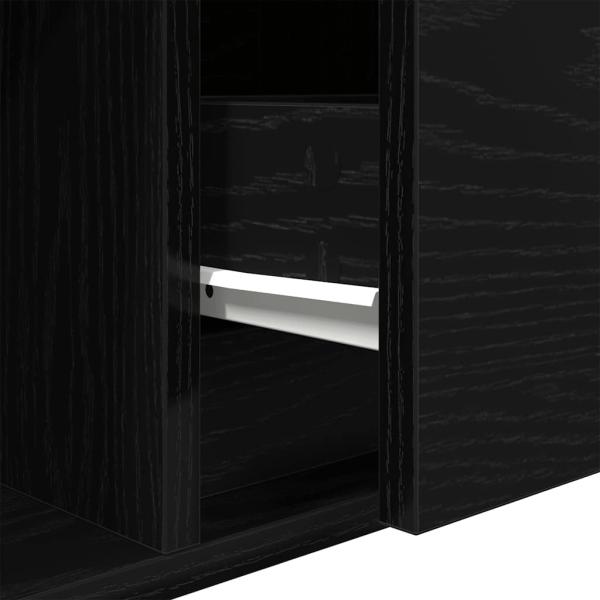 TV-Schrank Schwarz Eichen-Optik 100x31x25,5 cm Holzwerkstoff