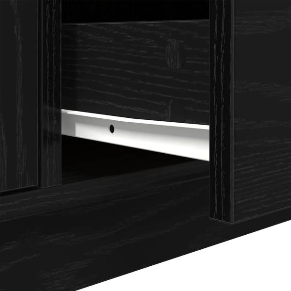 TV-Schrank mit LED-Leuchten Schwarz Eichen-Optik 100x41x50 cm