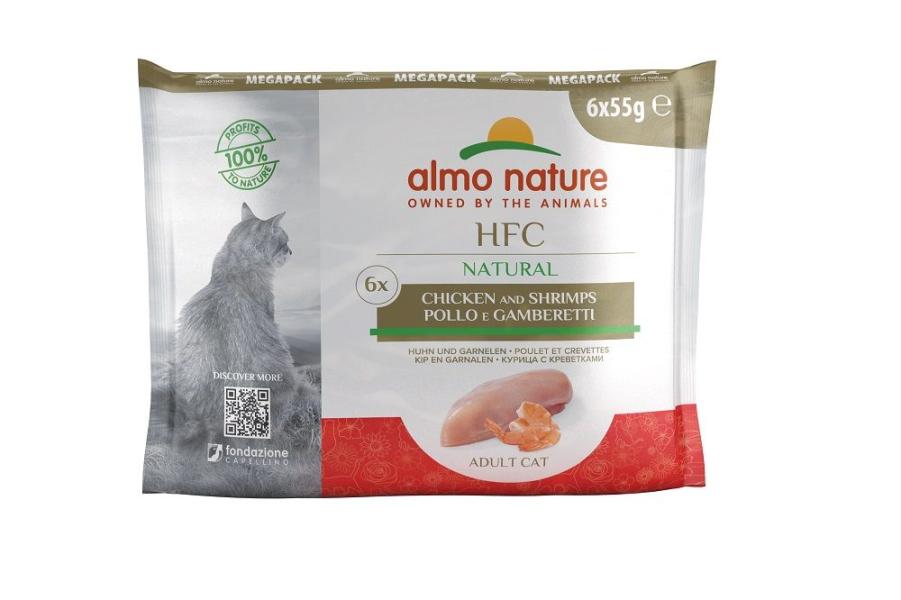 ARDEBO.de Almo Nature HFC Natural Huhn und Garnelen 6x55 g