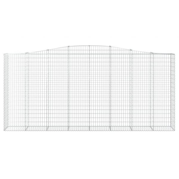 Gabionen mit Hochbogen 3 Stk. 400x50x180/200cm Verzinktes Eisen