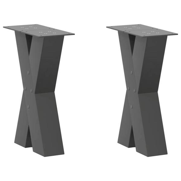 ARDEBO.de - Couchtischbeine X-Form 2 Stk. Anthrazit 28x(42-43) cm Stahl