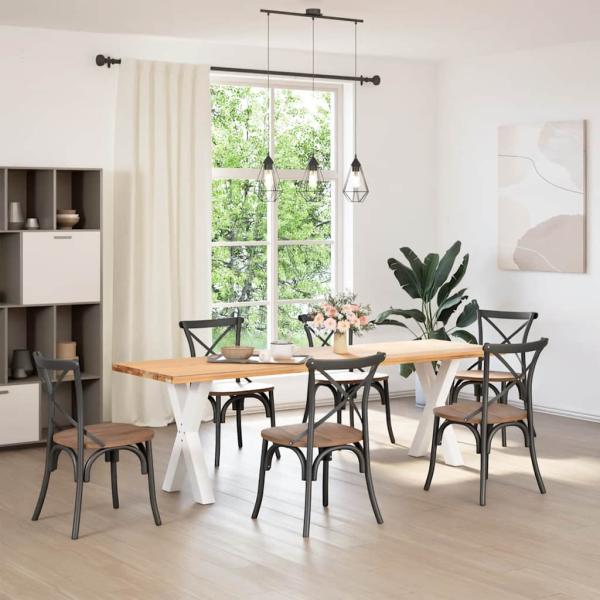 Esstischbeine X-Form 2 Stk. Weiß 60x(72-73) cm Stahl